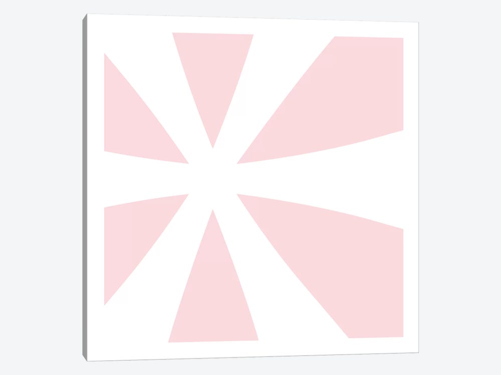 Asterisk in White with Pink Background by 5by5collective 1-piece Canvas Wall Art