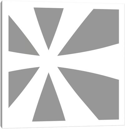 Asterisk in White with Grey Background Canvas Art Print - Alphabet Art