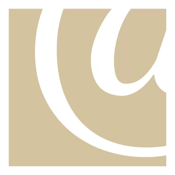 Punctuation: At-Sign in White with Champagne Background by 5by5collective