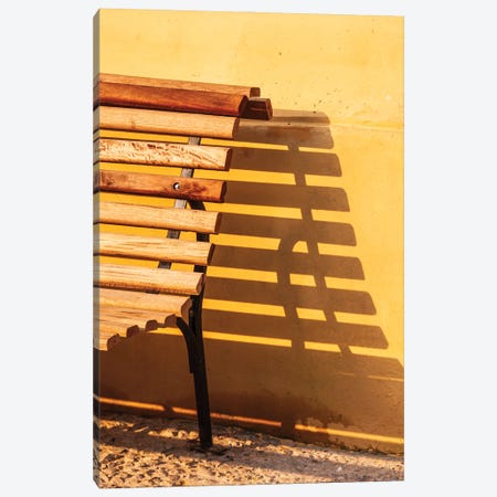 Bench And Shadow Canvas Print #TOH11} by Tom Haseltine Canvas Artwork
