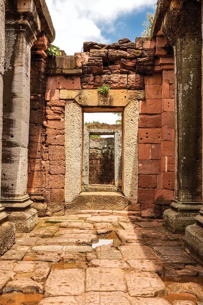 Thailand. Phimai Historical Park. Ruins of ancient Khmer temple complex. by Tom Haseltine framed canvas print