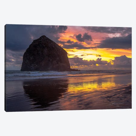 Cannon Beach Sunset Canvas Print #TOL13} by Tim Oldford Canvas Artwork