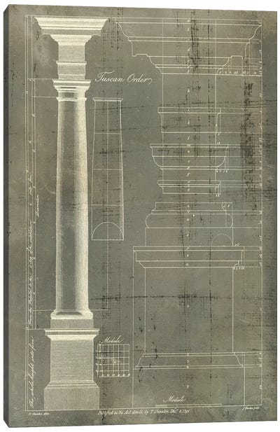 Column Blueprint III Canvas Art Print