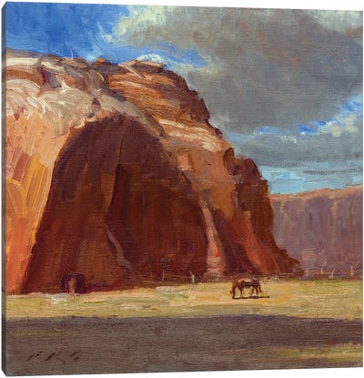 Johnson Canyon Pasture Canvas Art Print - Western Décor