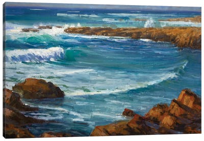 Windy Day At Carmel Canvas Art Print - Tony Pro