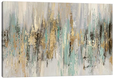 Dripping Gold I Canvas Art Print - Gold Abstract Art