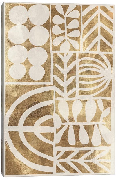 Botanic Print Beige Canvas Art Print - Floral & Botanical Patterns