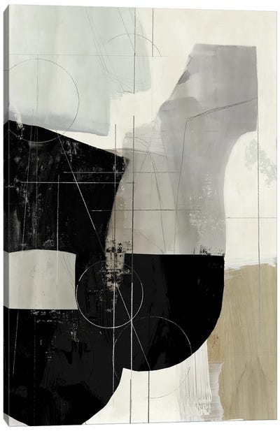 Jet Black I Canvas Art Print - Geometric Art