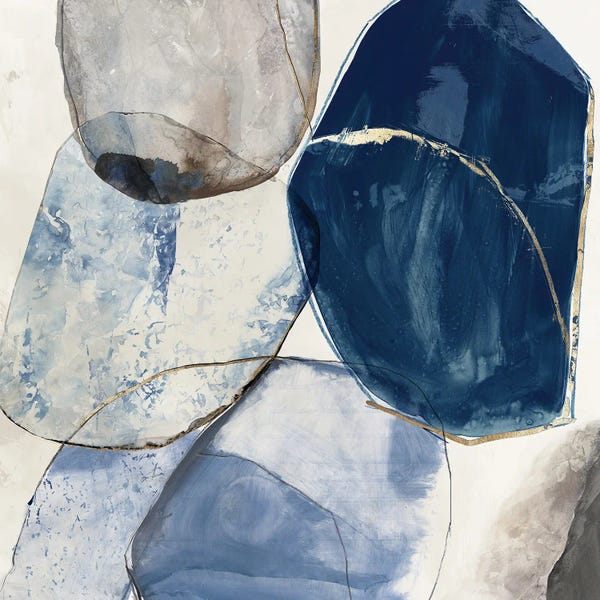 Jane Davies: Overlapping Blue Shapes I by Tom Reeves
