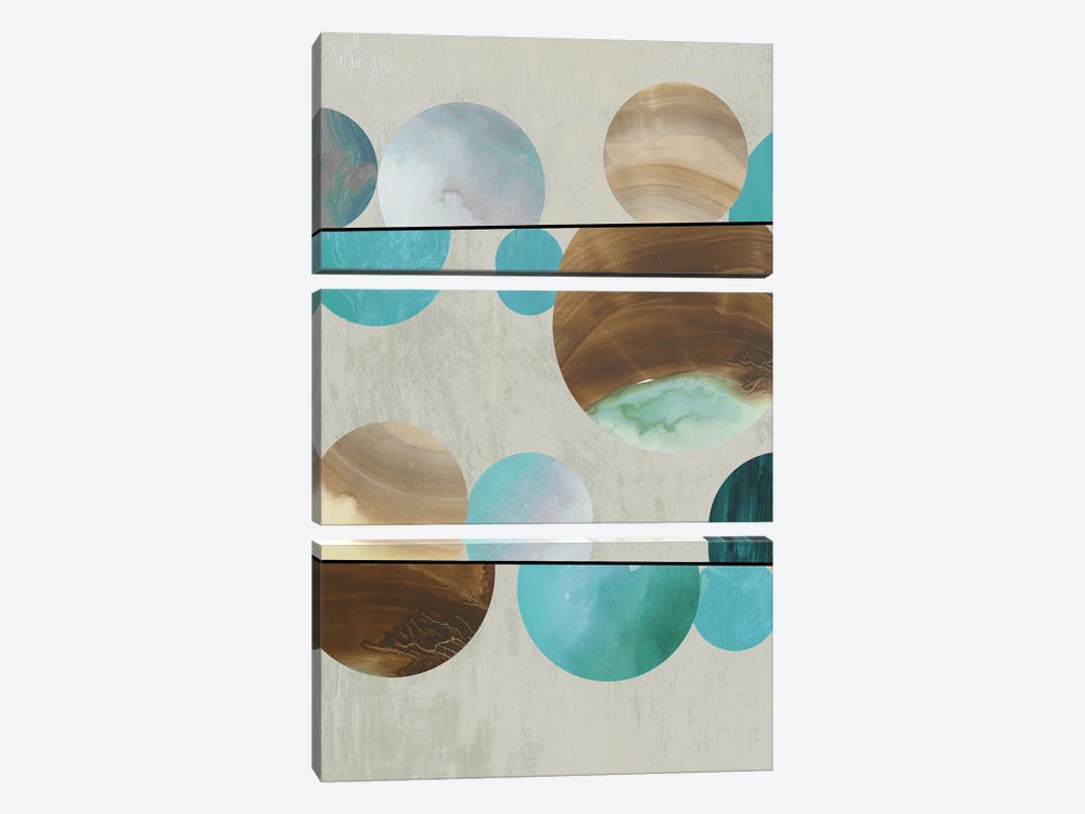 Blue Marbles I by Tom Reeves 3-piece Canvas Wall Art