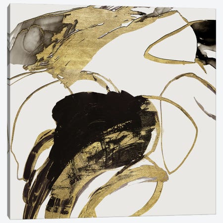 Gestural Black And Gold II Canvas Print #TOR437} by Tom Reeves Canvas Art Print