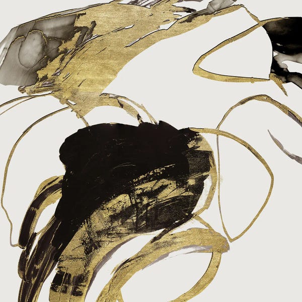Jane Davies: Gestural Black And Gold II by Tom Reeves