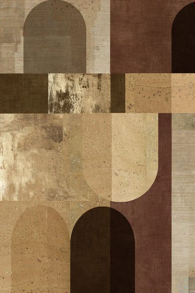 Golden Geo II by Tom Reeves metal wall art