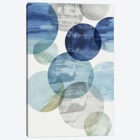 Blue Orbs in Motion I Canvas Print #TOR446} by Tom Reeves Canvas Wall Art