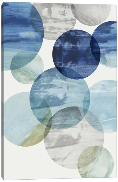 Blue Orbs in Motion I Canvas Art Print - Tom Reeves