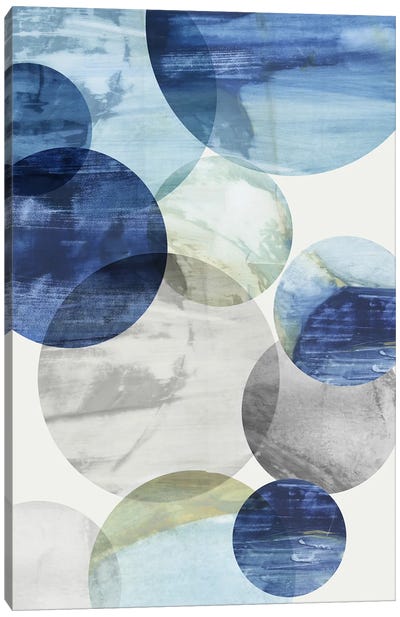 Blue Orbs in Motion II Canvas Art Print - Tom Reeves