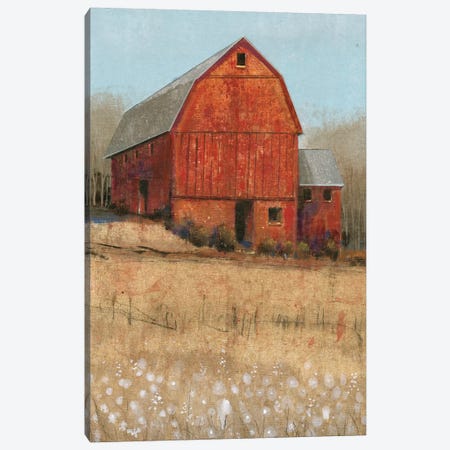 Red Barn View I Canvas Print #TOT262} by Tim OToole Art Print