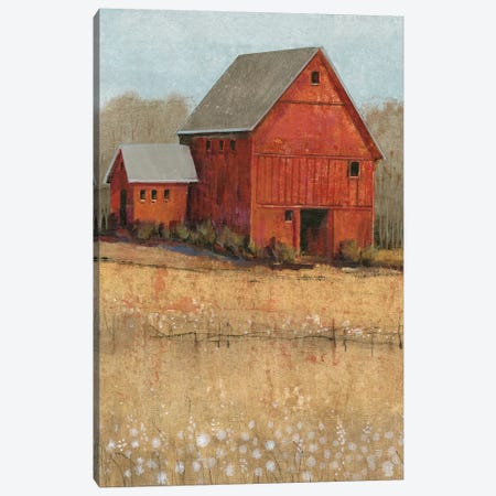 Red Barn View II Canvas Print #TOT263} by Tim OToole Canvas Print