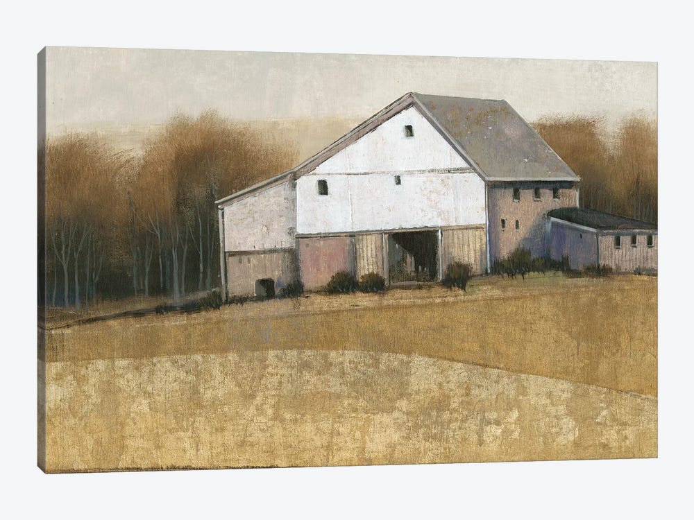 White Barn View I 1-piece Canvas Art Print