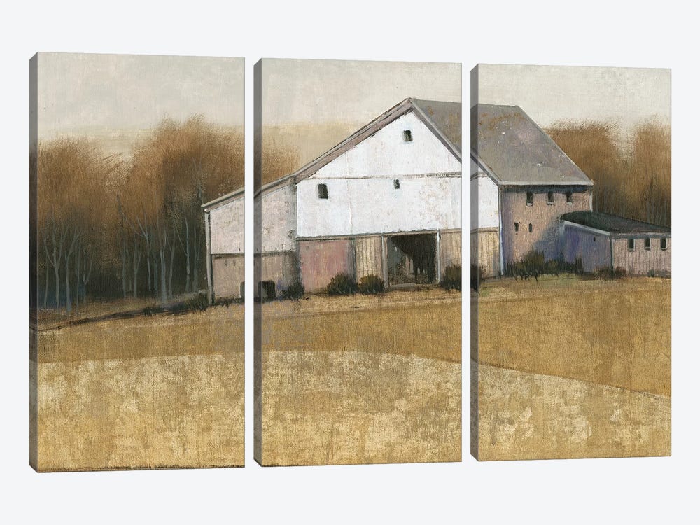 White Barn View I 3-piece Canvas Art Print
