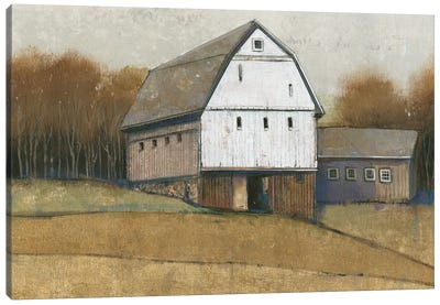 White Barn View II Canvas Art Print - Farm Art