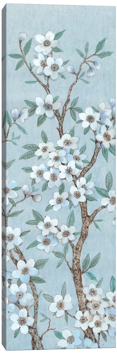 Branches Of Blossoms I Canvas Art Print - Soft Yellow & Blue