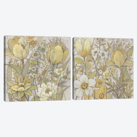 Mix Floral Diptych Canvas Print Set #TOT2HSET008} by Tim OToole Canvas Wall Art