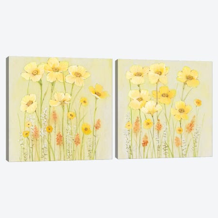 Soft Spring Floral Diptych Canvas Print Set #TOT2HSET009} by Tim OToole Canvas Art