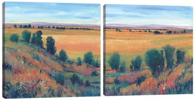 Hilltop View Diptych Canvas Art Print - Art Sets | Triptych & Diptych Wall Art