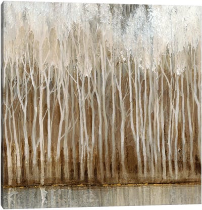 Whispering Trees II Canvas Art Print - Tan Art