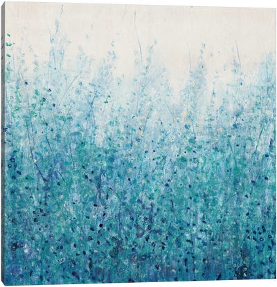Misty Blues II Canvas Art Print - Field, Grassland & Meadow Art