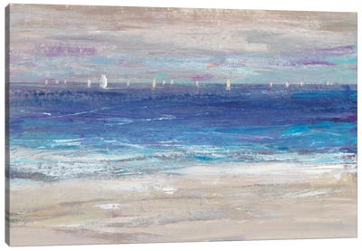 Distant Regatta I Canvas Art Print - Sandy Beach Art