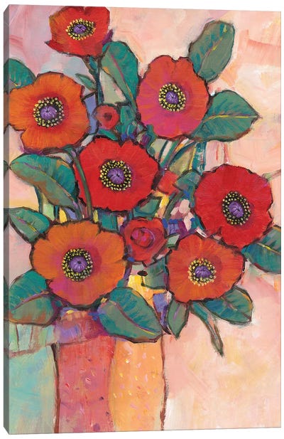Poppies In A Vase I Canvas Art Print - Tim O'Toole