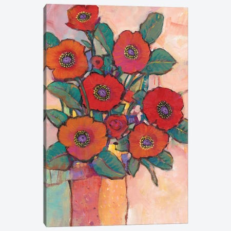Poppies In A Vase I Canvas Print #TOT446} by Tim OToole Canvas Wall Art