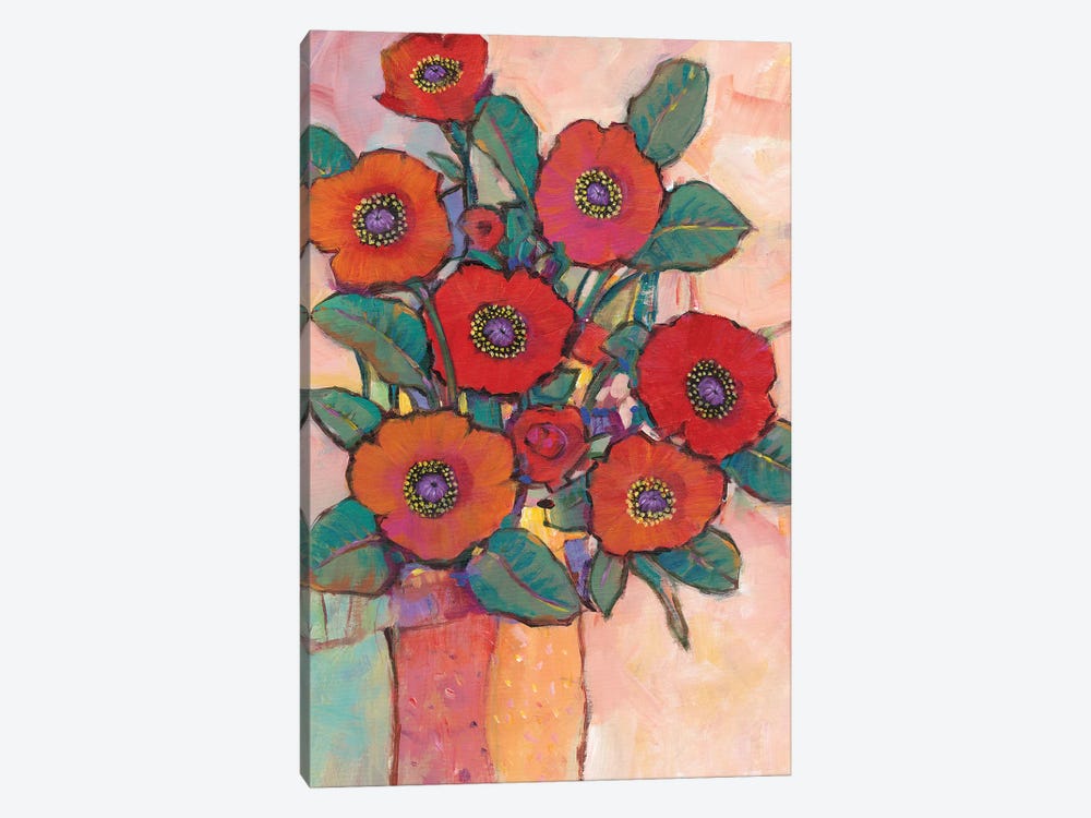 Poppies In A Vase I by Tim OToole 1-piece Canvas Artwork