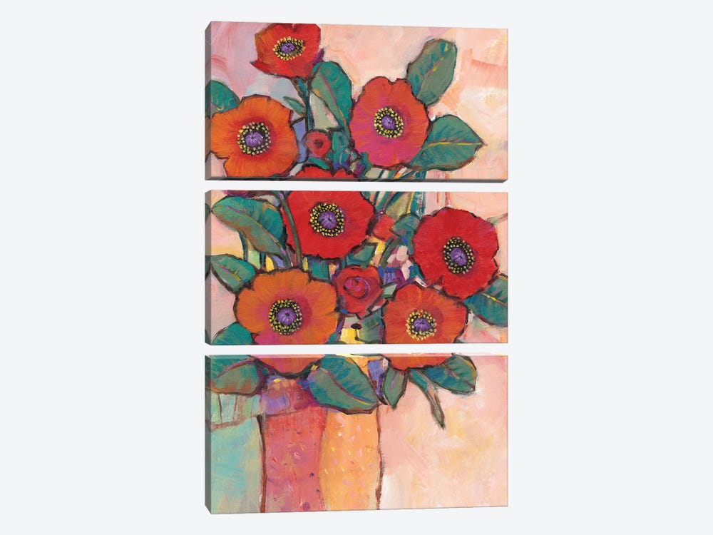 Poppies In A Vase I by Tim OToole 3-piece Canvas Art