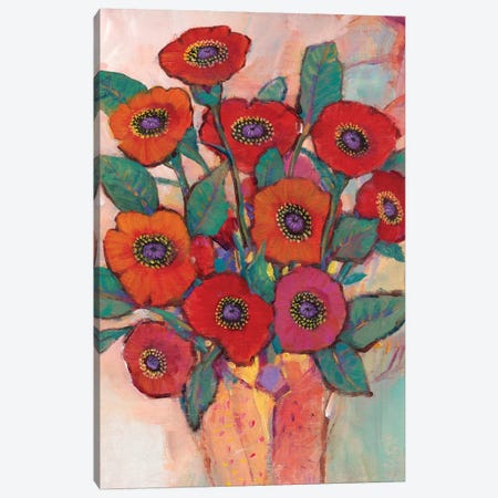 Poppies In A Vase II Canvas Print #TOT447} by Tim OToole Canvas Wall Art