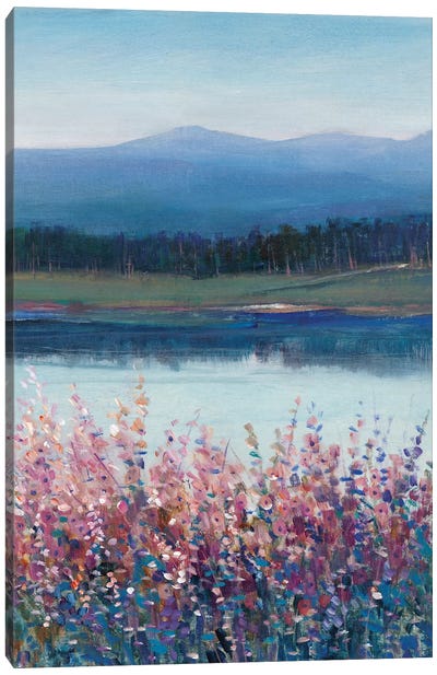 Lakeside Mountain II Canvas Art Print - Lakehouse Décor