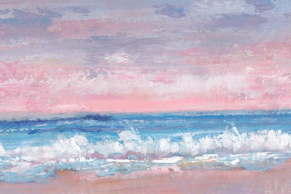 Large Coastal Art - Canvas Prints: Coastal Pink Horizon I by Tim O'Toole