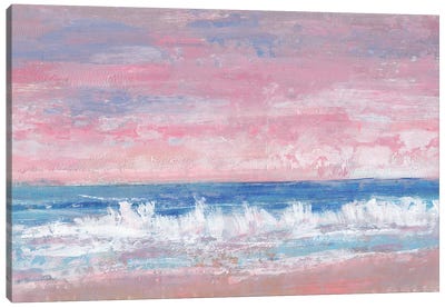 Coastal Pink Horizon II Canvas Art Print - Beach Sunrise & Sunset Art