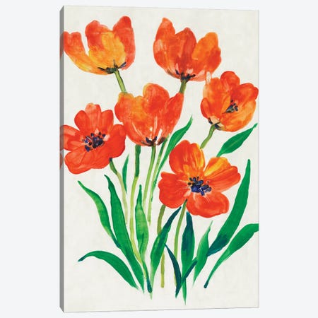 Red Tulips in Bloom II Canvas Print #TOT622} by Tim OToole Art Print