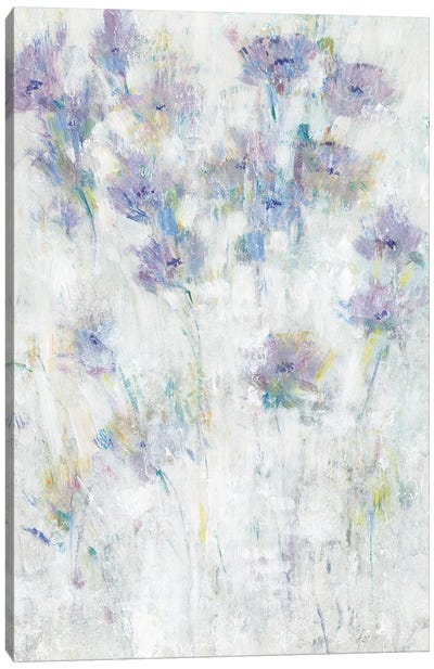 Lavender Floral Fresco I Canvas Art Print - Calm & Sophisticated Living Room Art