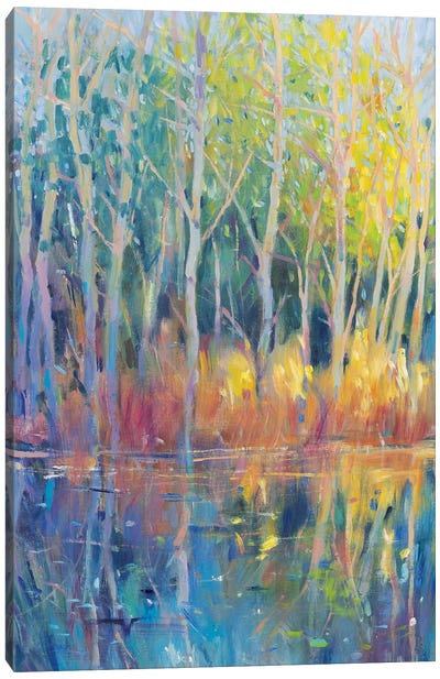 Reflected Trees II Canvas Art Print - Pond Art