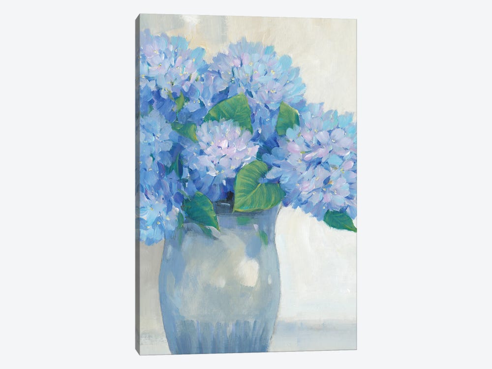 Blue Hydrangeas in Vase I by Tim OToole 1-piece Canvas Art