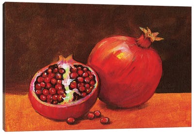 Pomegranate Still Life II Canvas Art Print - Pomegranate Art