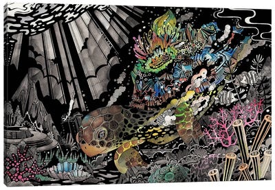 Sea Turtle Canvas Art Print - Taeko Ozaki