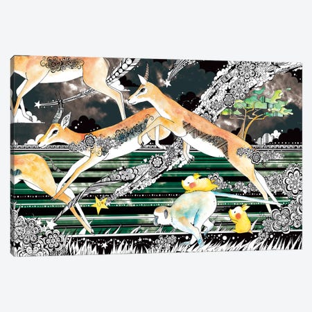 Savannah Gazelle Canvas Print #TOZ13} by Taeko Ozaki Canvas Wall Art