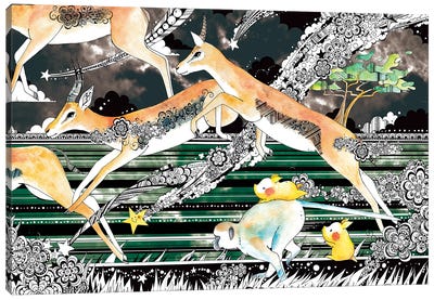 Savannah Gazelle Canvas Art Print - Taeko Ozaki