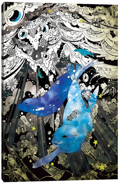 Sea Lion Canvas Art Print - Taeko Ozaki