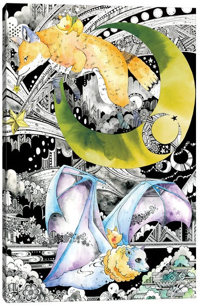 Flying Fox Canvas Art Print - Taeko Ozaki